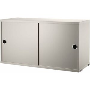 Caisson 2 portes coulissantes en MDF beige 78 x 30 x 42 cm - String furniture