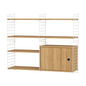 Etagère murale modulable en chêne et acier blanc 120 x 100 x 30 cm Combinaison R - St