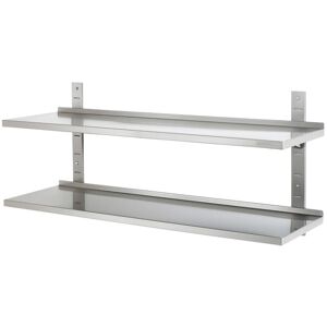 Axess Industries etagère murale inox double   long. 600 mm