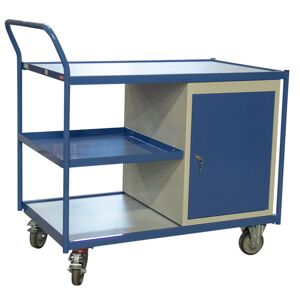Axess Industries desserte mobile plateau bois a coffre ou tiroirs et etagere   modele 1/2...