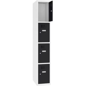 Axess Industries vestiaire 4 cases corps blanc portes noires