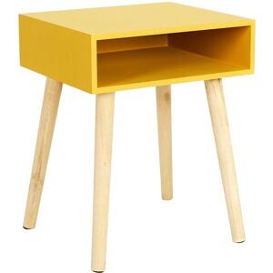 Table de chevet bicolore - 1 niche - Blancheporte Jaune Unite