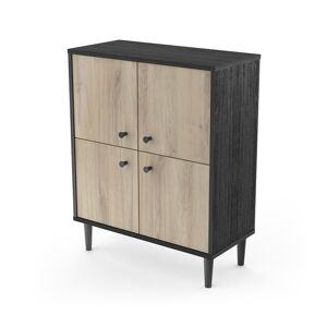 Buffet HAMFIELD 4 portes ? 2 coloris - Blancheporte Noir Unite