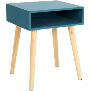 Table de chevet bicolore - 1 niche - Blancheporte Bleu Unite