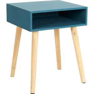 Blancheporte Table de chevet bicolore - 1 niche - Blancheporte Bleu Unité