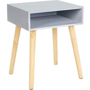 Table de chevet bicolore - 1 niche - Blancheporte Gris Unite