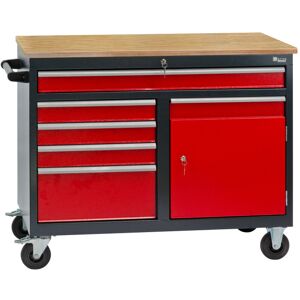 Dema Établi mobile Servante 5 tiroirs / 1 porte 126 x 61 x 93 cm