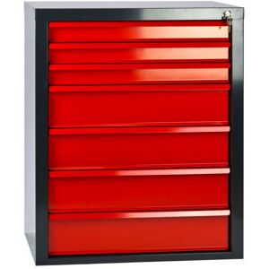 ADB Armoire servante Mammut 7 tiroirs - Rouge/Anthracite