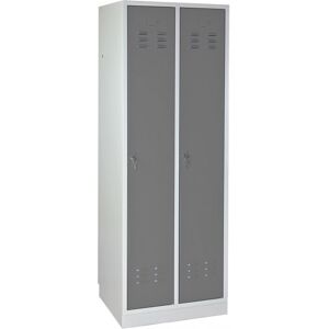 ADB Armoire vestiaire 2 portes - Gris argent - 600 x 500 x 1775 mm