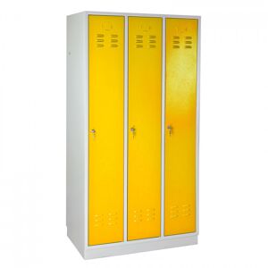 ADB Armoire vestiaire 3 portes Jaune - 890 x 500 x 1775 mm