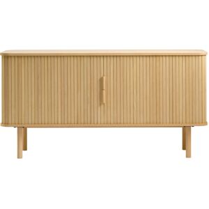 No name Callan - Buffet aux portes coulissantes en bois strié L160cm - Couleur - Bois clair