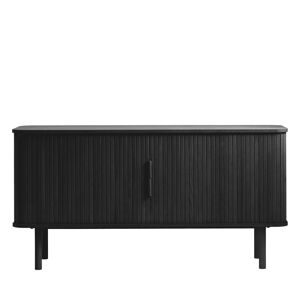 No name Callan - Buffet aux portes coulissantes en bois strié L160cm - Couleur - Noir