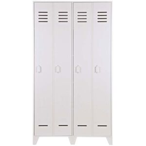 Woood Dirk - Armoire 2 portes en pin fsc - Couleur - Blanc