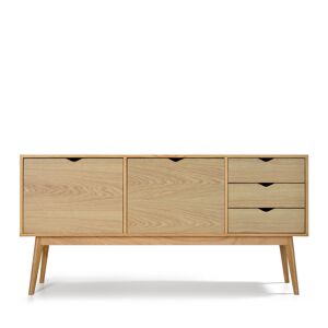 Drawer Ström - Buffet design 2 portes 3 tiroirs chêne - Couleur - Porte chêne