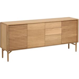 Kave Home Lenon - Buffet 3 portes 3 tiroirs en bois L200 cm - Couleur - Bois clair