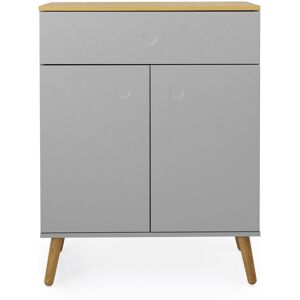 Tenzo Dot - Petit buffet en bois 1 tiroir 2 portes L74cm - Couleur - Gris clair