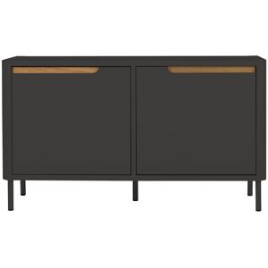 Tenzo Switch - Petit meuble de rangement en bois 2 portes L94cm - Couleur - Gris anthracite