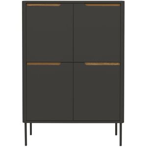 Tenzo Switch - Buffet haut en bois 4 portes H128cm - Couleur - Gris anthracite