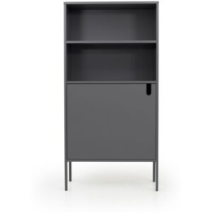 Tenzo Uno - Buffet haut en bois 1 porte H152cm - Couleur - Gris anthracite