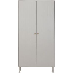 Woood Madu - Armoire 2 portes 1 tiroir en bois H195cm - Couleur - Gris clair