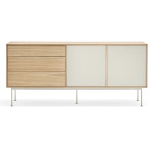 Teulat Yoko - Buffet 2 portes 3 tiroirs en bois L180cm - Couleur - Blanc