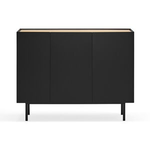 Teulat Arista - Buffet en bois 3 portes 3 tiroirs L110cm - Couleur - Noir