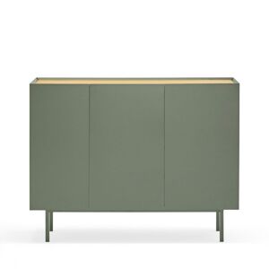 Teulat Arista - Buffet en bois 3 portes 3 tiroirs L110cm - Couleur - Vert amande