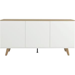 Tenzo Amelia - Buffet en bois 3 portes L162cm - Couleur - Blanc