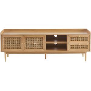 No name Bombong - Meuble TV 2 portes 2 tiroirs en bois et cannage 180 cm - Couleur - Bois clair