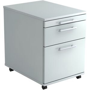 hjh OFFICE PRO BARI 1605 RE - Caisson bureau sur roulettes Gris avec dispositif pour dossiers suspendus poignée de bastingage plastique