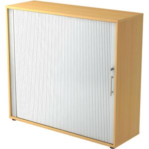 hjh OFFICE PRO BETA 1733S - Hêtre Armoire à rideaux poignée de bastingage plastique