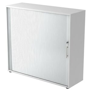 hjh OFFICE PRO BETA 1733S - Blanc Armoire à rideaux poignée de bastingage plastique