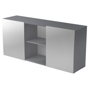 hjh OFFICE PRO KAPA 1780   Sideboard   avec portes coulissantes - Buffet Graphite/Argent - Publicité