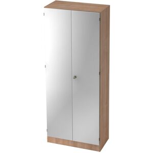 hjh OFFICE PRO SIGNA K 6100 SG - Noyer/Argent avec bouton (verrouillable) Armoire