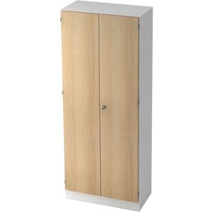 hjh OFFICE PRO SIGNA K 6100 SG - avec bouton (verrouillable) Blanc/Chêne Armoire