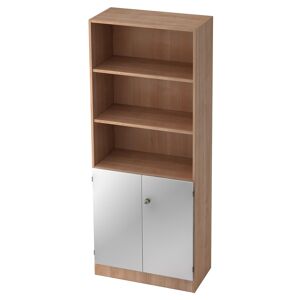 hjh OFFICE PRO SIGNA K 6770 SG - Noyer/Argent avec bouton (verrouillable) Armoire