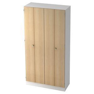 hjh OFFICE PRO SIGNA K 6900 SG - avec bouton Blanc/Chêne Armoire à portes pliantes