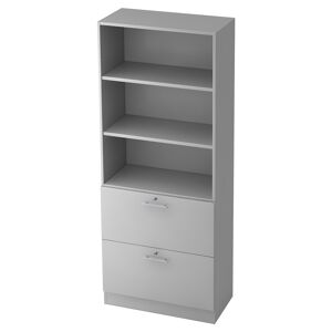 hjh OFFICE PRO SIGNA G 7300 RE - Gris Armoire avec dispositif pour dossiers suspendus (verrouillable) poignée de bastingage plastique