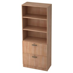 hjh OFFICE PRO SIGNA G 7300 SG - Noyer Armoire avec dispositif pour dossiers suspendus (verrouillable) poignée striée en plastique