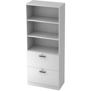 hjh OFFICE PRO SIGNA G 7300 SG - Blanc Armoire avec dispositif pour dossiers suspendus (verrouillable) poignee striee en plastique