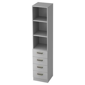 hjh OFFICE PRO SIGNA G 7600 SG - Gris Armoire avec 4 tiroirs poignee striee en plastique