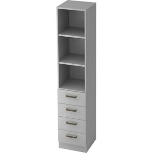 hjh OFFICE PRO SIGNA G 7600 SG - Gris Armoire avec 4 tiroirs poignée striée en plastique - Publicité