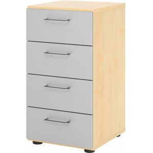 hjh OFFICE PRO BETA 9   Armoire avec 4 tiroirs   2 HC - Érable/Argent