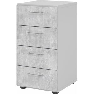 hjh OFFICE PRO BETA 9   Armoire avec 4 tiroirs   2 HC - Gris/Béton