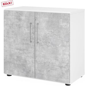 hjh OFFICE PRO BETA 9   Armoire avec portes   3 HC - Blanc/Béton