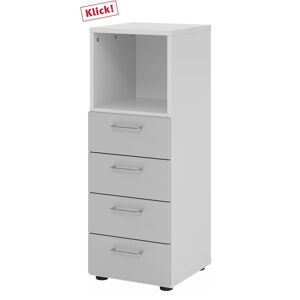 hjh OFFICE PRO BETA 9   Armoire avec 4 tiroirs   3 HC - Gris/Argent