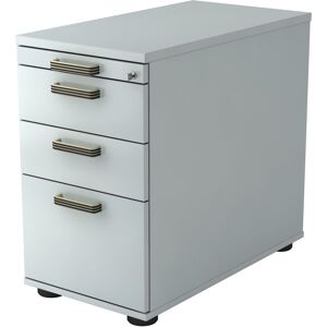 hjh OFFICE PRO SIGNA SC40 SG - Caisson bureau sur roulettes Gris avec dispositif pour dossiers suspendus poignée striée en plastique