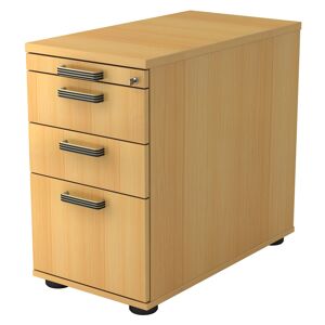 hjh OFFICE PRO SIGNA SC40 SG - Caisson bureau sur roulettes Hetre avec dispositif pour dossiers suspendus poignee striee en plastique