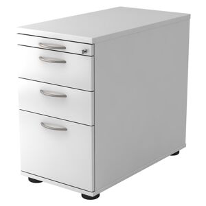 hjh OFFICE PRO SIGNA SC40 BM - Caisson bureau sur roulettes Blanc avec dispositif pour dossiers suspendus poignée arche métal