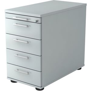 hjh OFFICE PRO SIGNA SC50 RE - Caisson bureau sur roulettes Gris avec 4 tiroirs poignée de bastingage plastique